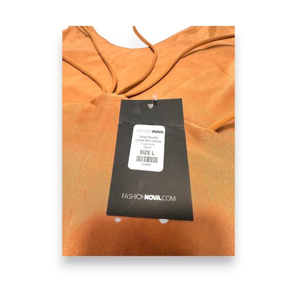 NWT Fashion Nova Nina Rust Double-Lined Body-con Dress Size Large - Picture 7 of 9